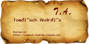 Tomásch András névjegykártya