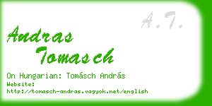 andras tomasch business card