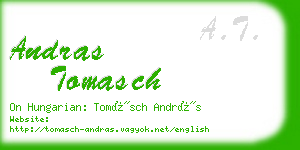 andras tomasch business card